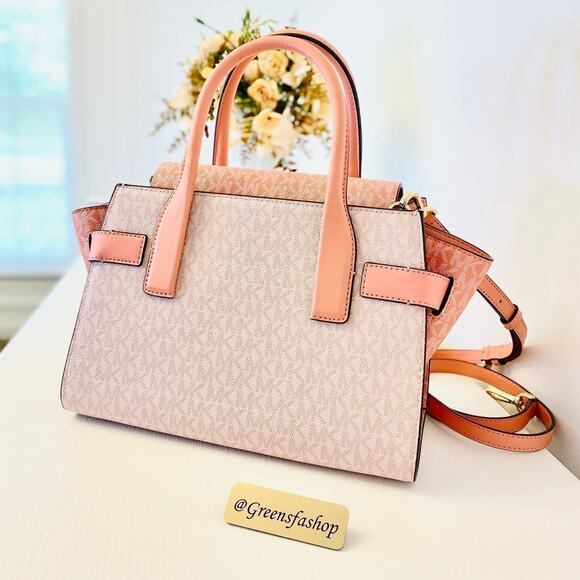 Michael Kors Purse Carmen Medium Flap Satchel shoulder bag sherbert new - Picture 4 of 10